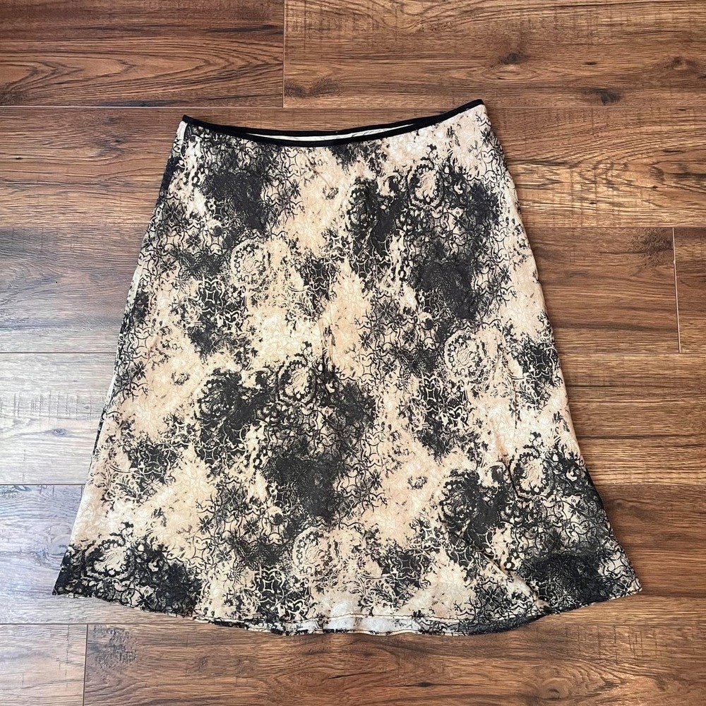Louben  Floral Aline Flowy Midi Skirt Women M Prairie Boho Artsy Whimsygoth